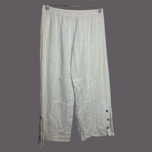 Cottonways Wide leg pants 100% Cotton Size 1S/M Lagenlook Pull on Timeless